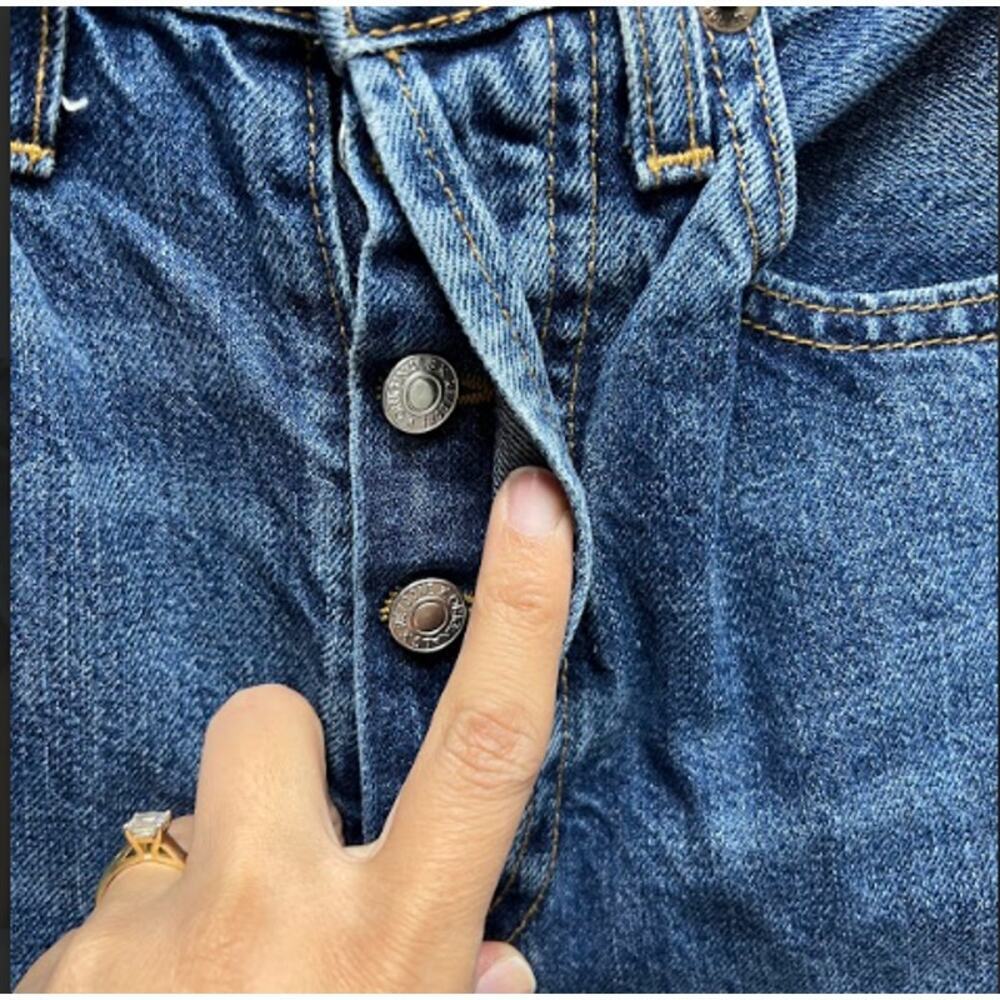 Re/Done Originals High Rise Rigid Crop Denim Jeans Blue — image 5 of 8